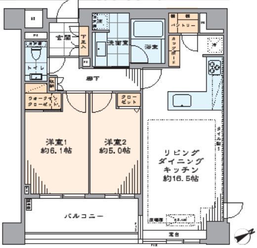 カスタリア高輪 3階 間取り図