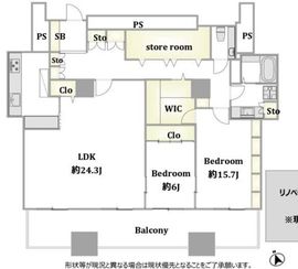 カスタリア西麻布霞町 5階 間取り図