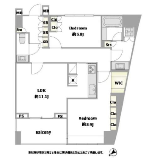 カスタリア麻布十番2 5階 間取り図