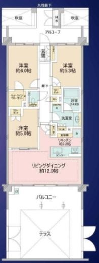 カスタリア初台 地下1階 間取り図