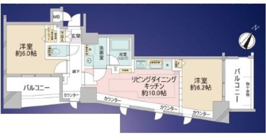グランベル西早稲田ラフィーネ 8階 間取り図