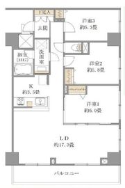 レジディア三軒茶屋 2階 間取り図