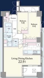 セントラルレジデンス四番町シティハウス 5階 間取り図