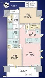 シティハウス南麻布一丁目 6階 間取り図