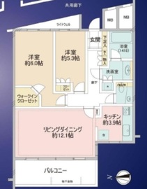 ディアナコート代々木 2階 間取り図