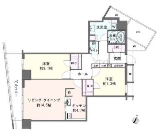ルクレ南青山 37階 間取り図