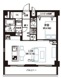 パレステュディオ代々木 7階 間取り図