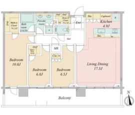 HARUMI FLAG SUN VILLAGE (晴海フラッグ サンヴィレッジ) 49階 間取り図