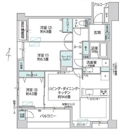 本郷パークホームズ 11階 間取り図