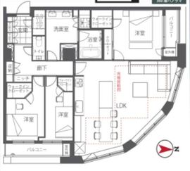 シティフロントタワー 26階 間取り図