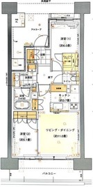 HARUMI FLAG SUN VILLAGE (晴海フラッグ サンヴィレッジ) 5階 間取り図