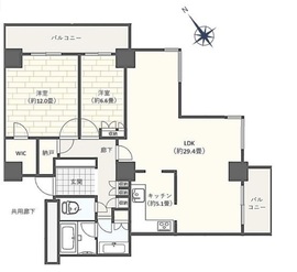 代官山アドレス ザ・タワー 33階 間取り図