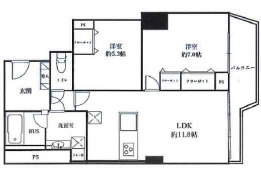 パークハビオ元麻布 6階 間取り図