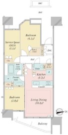 シティタワー品川パークフロント 13階 間取り図