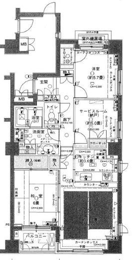 サンテラス芝公園 6階 間取り図