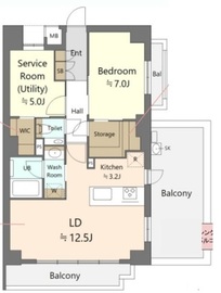 イニシア文京根津 6階 間取り図