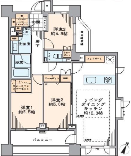 パークハウスセントリエ 13階 間取り図