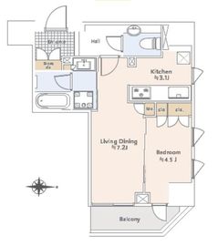 グランスイート四谷エクシア 3階 間取り図