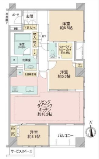 ガリシア品川 2階 間取り図