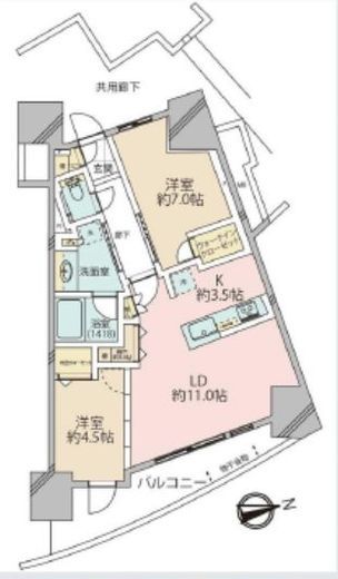 ガリシア品川 12階 間取り図