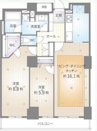 ソフィアタワー勝どき 19階 間取り図