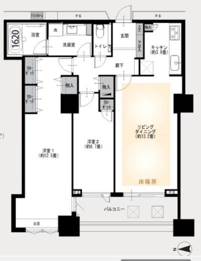ラグナタワー 25階 間取り図