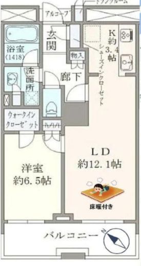 カスタリア東日本橋2 15階 間取り図