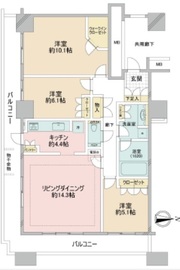 ラクシア品川ポルトチッタ 13階 間取り図