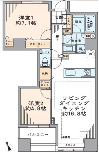 新橋プラザビル コアレジデンス 7階 間取り図