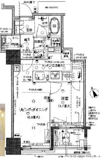 ブランズ日本橋茅場町 3階 間取り図