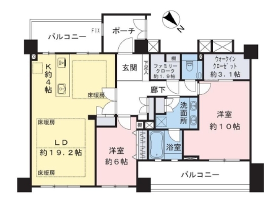 クリオレミントンハウス文京播磨坂 14階 間取り図