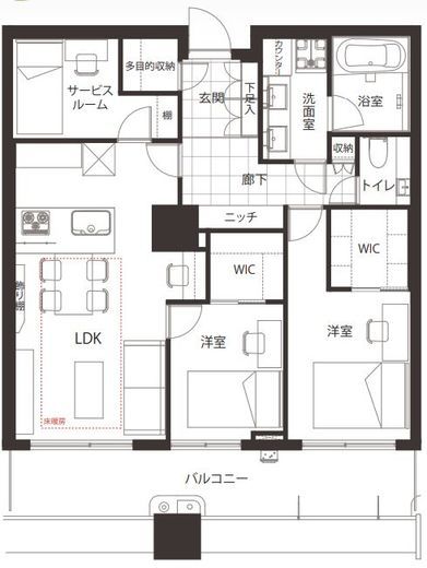 テラス恵比寿南 22階 間取り図