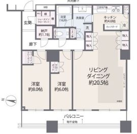 ブリリア大井町ラヴィアンタワー 25階 間取り図