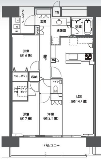 ベルファース本郷弓町 17階 間取り図