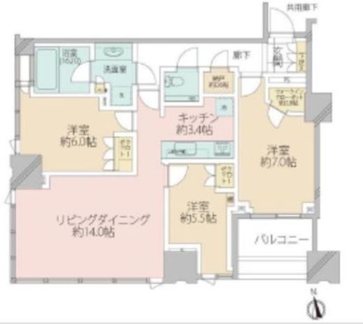 ウィズウィース渋谷神南 S棟 4階 間取り図