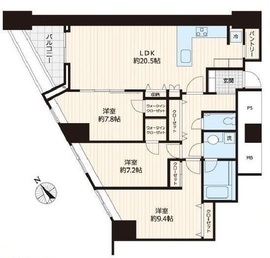 ラ・トゥール新宿グランド 18階 間取り図