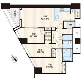 青山ザ・タワー 18階 間取り図