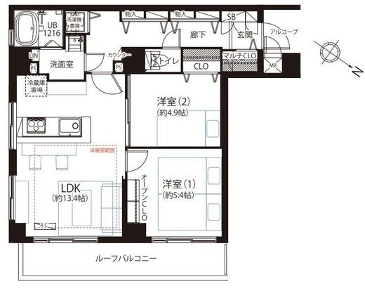 六本木ヒルズレジデンス D棟 5階 間取り図