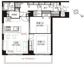 トゥールロワイヤルエルモア目黒 5階 間取り図