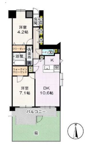 イトーピア市ヶ谷山伏町 1階 間取り図