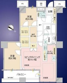 プラチナコート南麻布 22階 間取り図