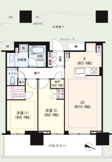 代官山BLESS鉢山 19階 間取り図