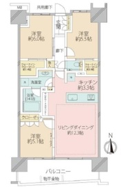 代官山BLESS鉢山 3階 間取り図