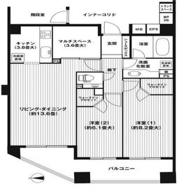 レジデンシャルアート代々木公園 2階 間取り図