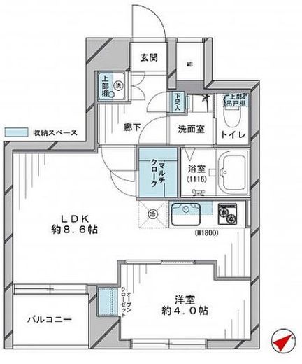 代官山BLESS鉢山 7階 間取り図