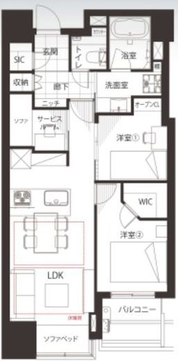 DIPS神楽坂 19階 間取り図
