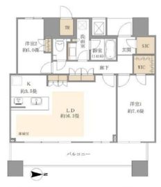 エクラスタワー武蔵小杉 36階 間取り図