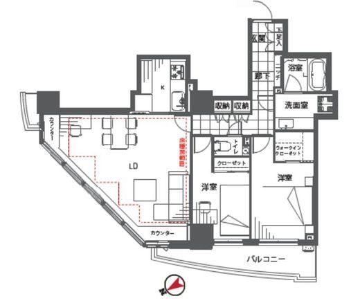 DIPS神楽坂 15階 間取り図