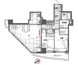 DIPS神楽坂 15階 間取り図