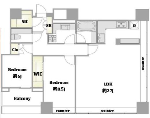 DIPS神楽坂 21階 間取り図